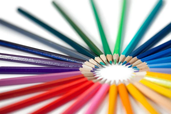 Angled color pencils star — Stock Photo, Image
