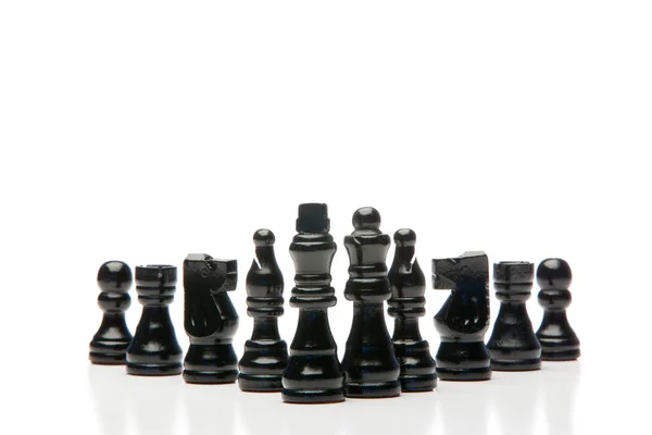 Tmavý kousky šachu — Stock fotografie