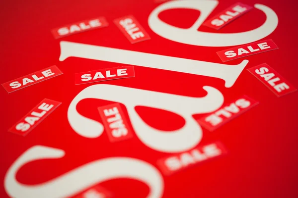 White tag sale in red — Stockfoto