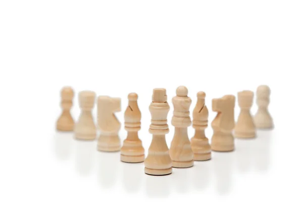 Peças brancas de xadrez — Fotografia de Stock