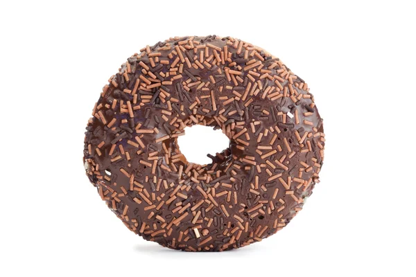 Donut de chocolate isolado — Fotografia de Stock