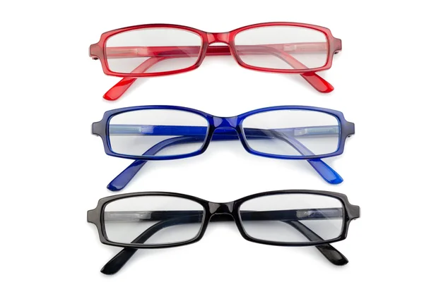 Fekete-piros-kék szemüveg — Stock Fotó
