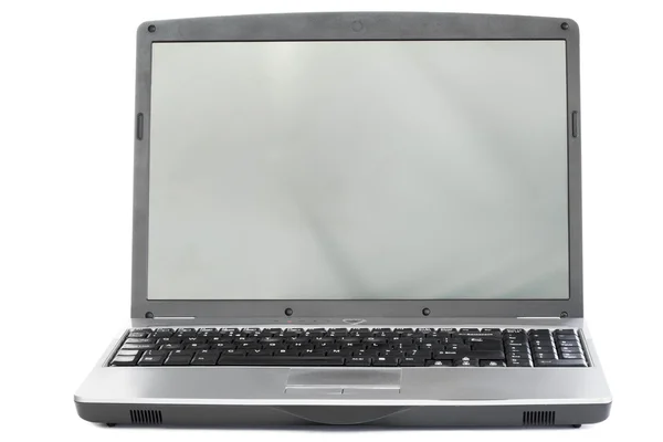 Zilveren laptop — Stockfoto