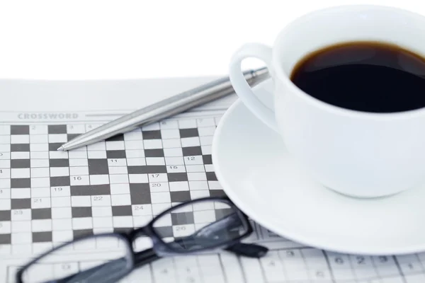 stock image Newspapers and crossword puzzle