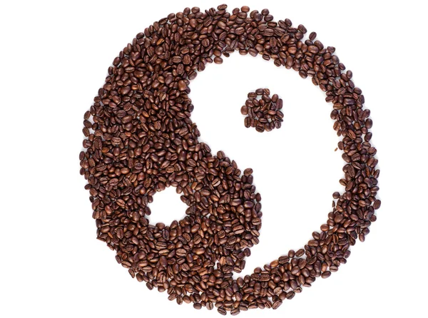 Brun och vit symbol av kaffebönor — Stockfoto
