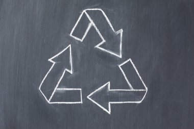  recycle symbol on a blackboard clipart