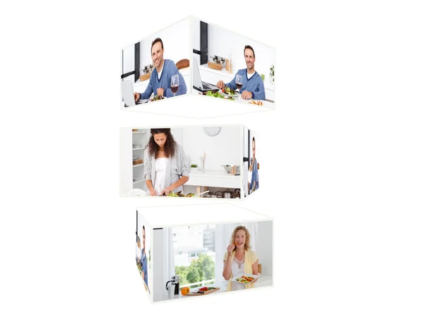 Montagem de desfrutar em sua cozinha — Fotografia de Stock