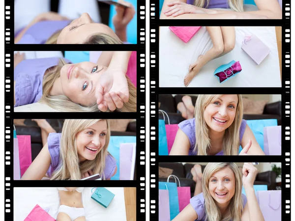 Collage of a blond-haired woman — Stock Photo, Image