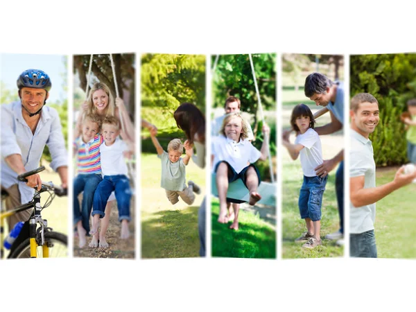 Montage van gezinnen tijd samen doorbrengen — Stockfoto