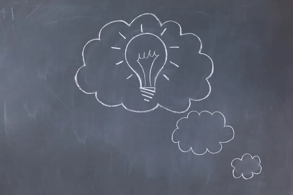 Cloud bubbles on a blackboard — Stock Photo, Image