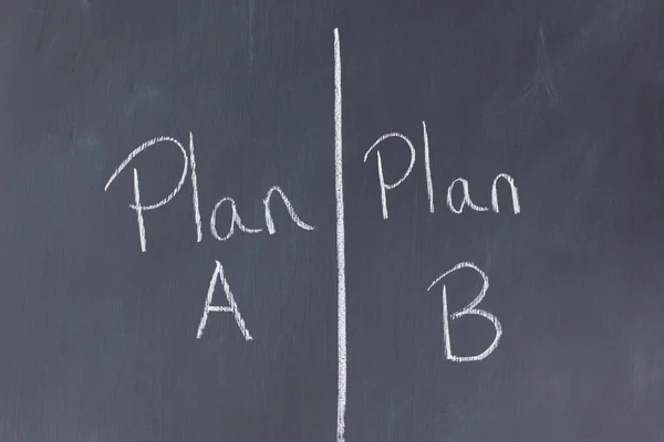 Blackboard uppdelad i två planer — Stockfoto
