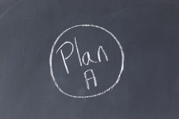 Tableau noir avec "Plan A" écrit dessus et encerclé — Photo