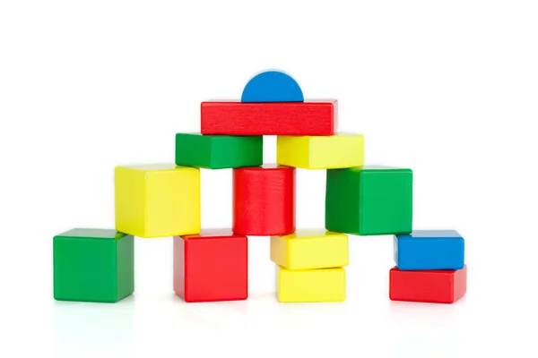 Color wooden building blocks — Stock Photo, Image