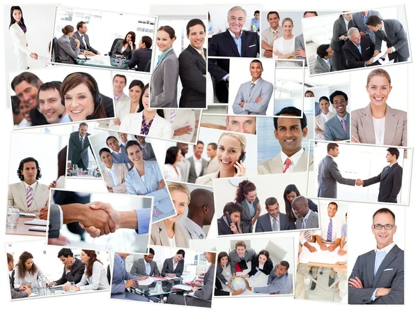 Collage of business working — Stock Photo, Image