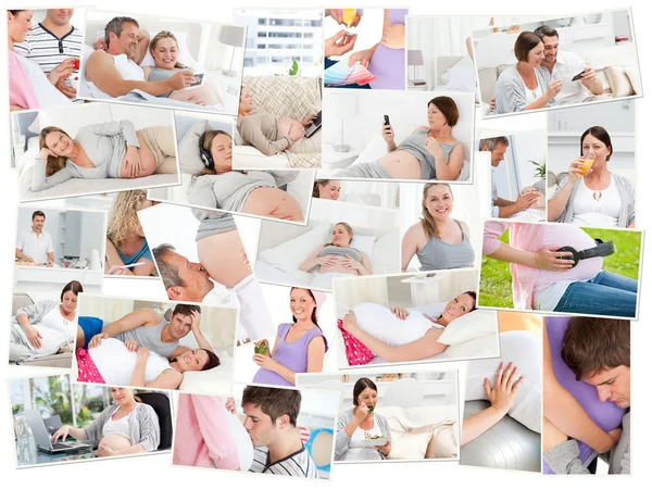 Collage of pregnant women — Stock Photo, Image