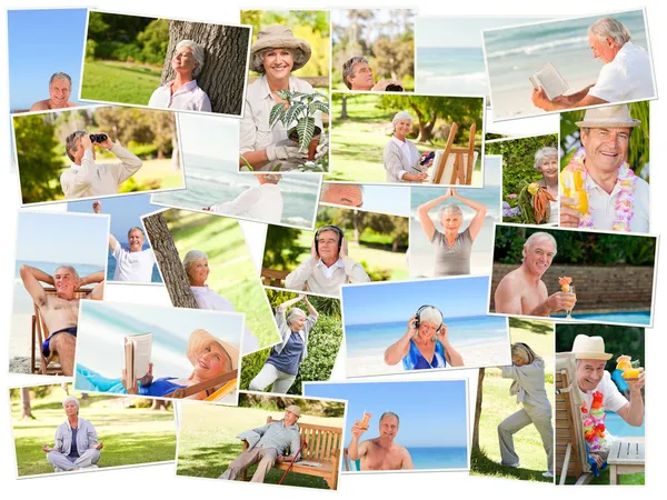 Anziani relax da soli — Foto Stock