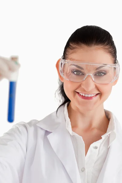Smiling scientist looking at the camera Stock Photo
