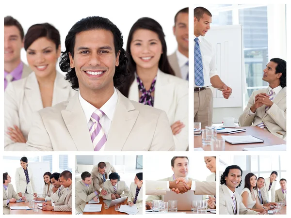 Collage of business working together — Stock Photo, Image