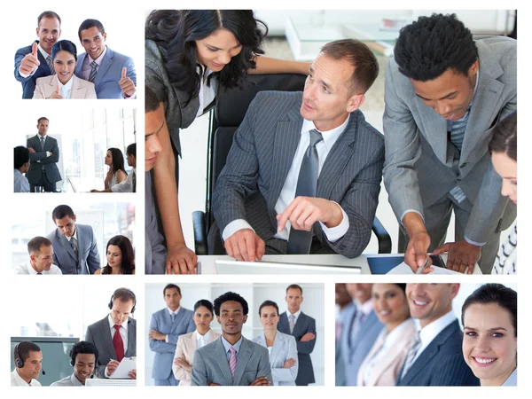Collage di imprese al lavoro — Foto Stock