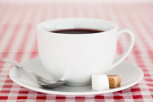 Kaffe på en bordsduk — Stockfoto