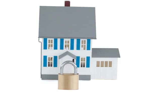 Secured gray house against a white background — Stock Photo, Image