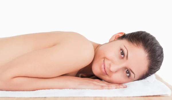 Smilling young woman in a spa — Stock Photo, Image