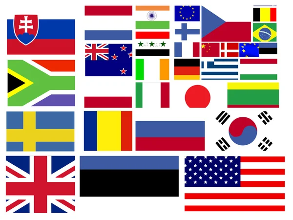 Coleção de bandeiras mundiais — Fotografia de Stock