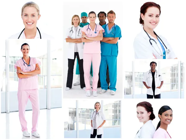 Collage de médicos jóvenes —  Fotos de Stock