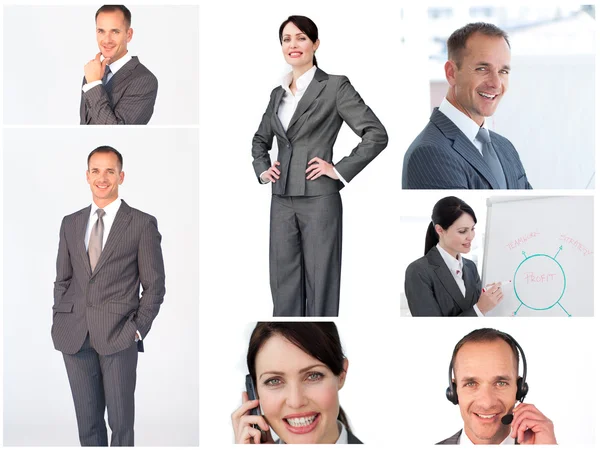 Collage of business portraits — Stock Photo, Image