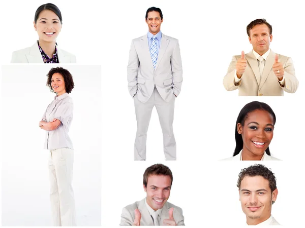 Collage of smilling business — Stock Photo, Image