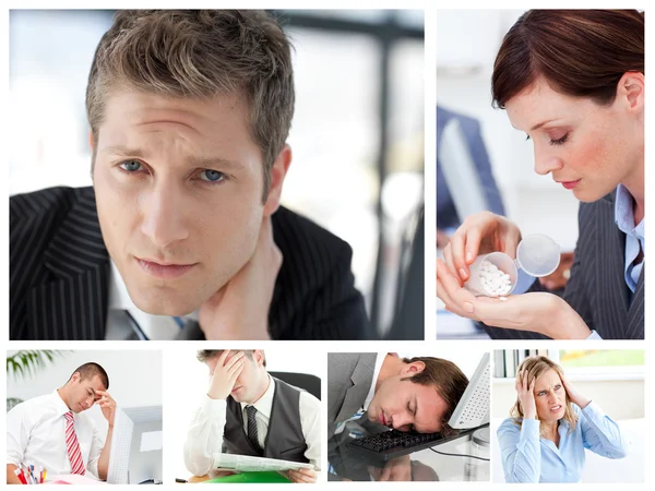 Collage de negocios estresados —  Fotos de Stock