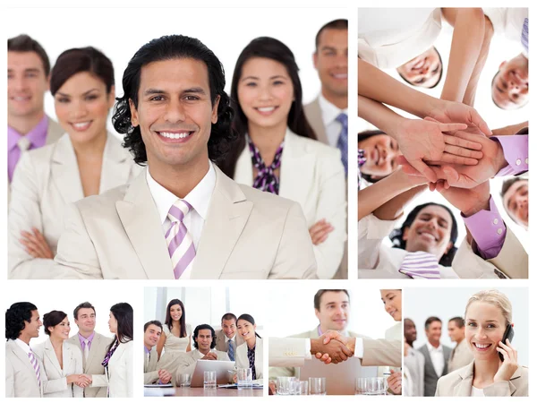 Collage of happy business — Stock Photo, Image