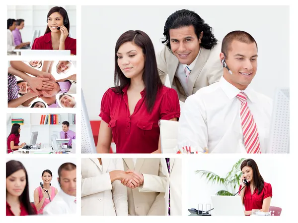 Collage de empresas de trabajo — Foto de Stock