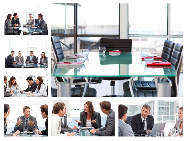 Collage de reuniones de negocios — Foto de Stock
