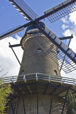 Traditional Dutch Windmill in Alkmaar clipart