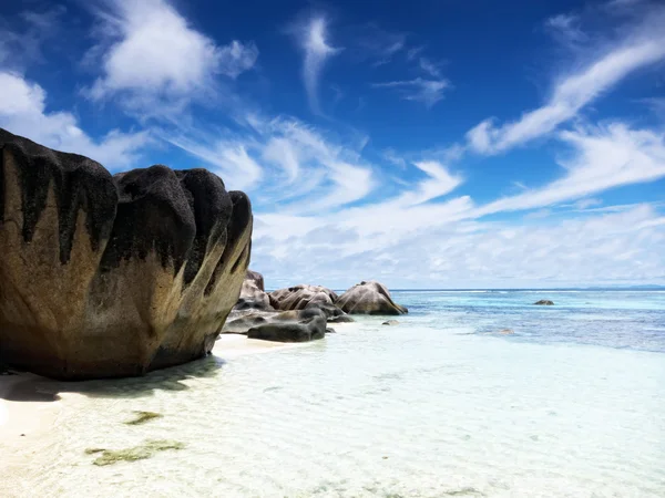Vzdálená pláž na Seychely — Stock fotografie