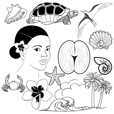 Set of Seychelles icons clipart