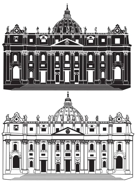 Basílica de San Pedro, Vaticano — Vector de stock