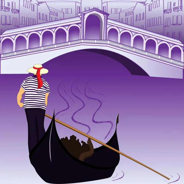 Kanal von Venedig — Stockvektor