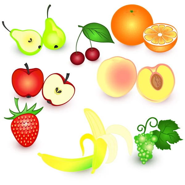 Frutas y bayas — Vector de stock