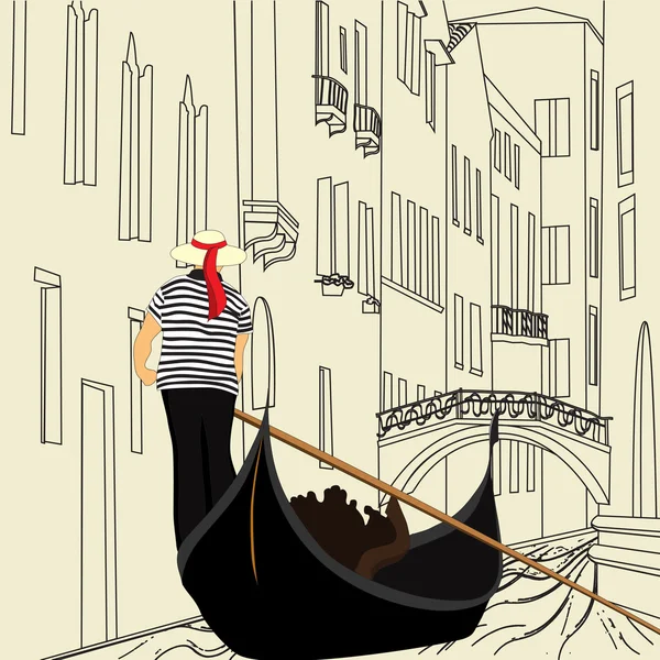 Canal Venetië — Stockvector