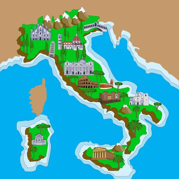 イタリア地図 — ストックベクタ