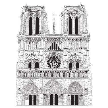 Vector image of Notre Dame de Paris clipart