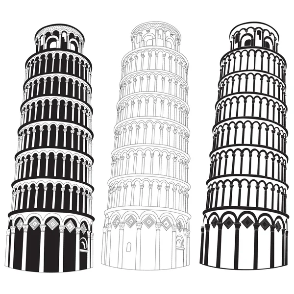 Vector image of Pisa tower — Stock Vector