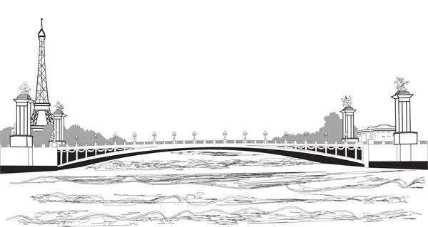 巴黎亚历山大三世桥 — 图库矢量图片