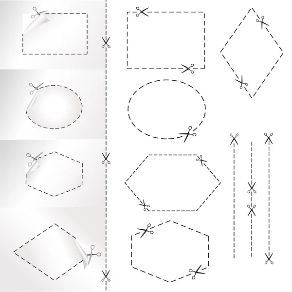 Ciseaux couper un papier — Image vectorielle