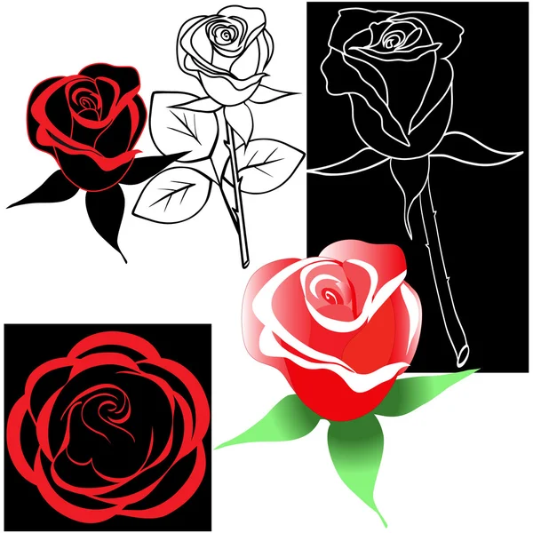 stock vector Set of roses