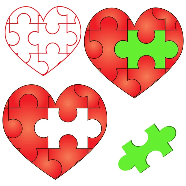 Heart Puzzle — Stock Vector