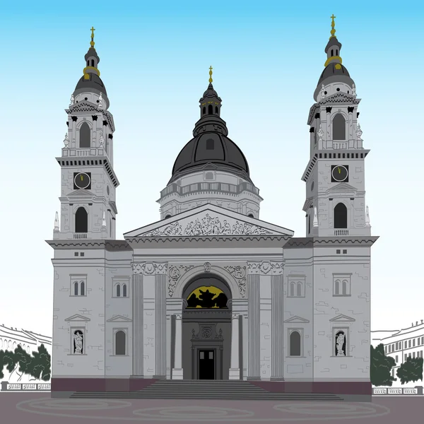 St. Stephen 's Basilica, Budapest, Hungary — стоковый вектор