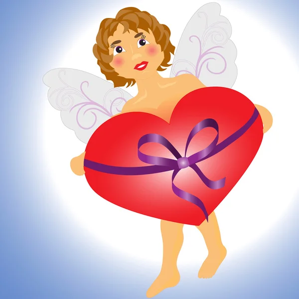 Άγγελος με καρδιά — Διανυσματικό Αρχείο